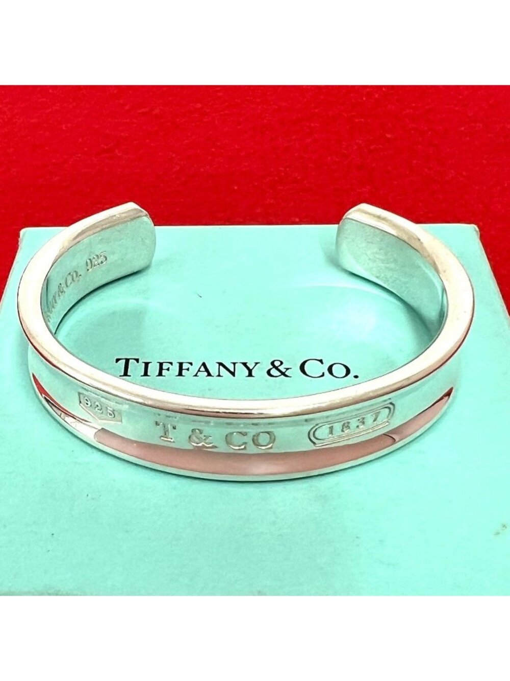 Tiffany & Co Vintage Narrow Bangle 925 Sterling Silver Bracelet